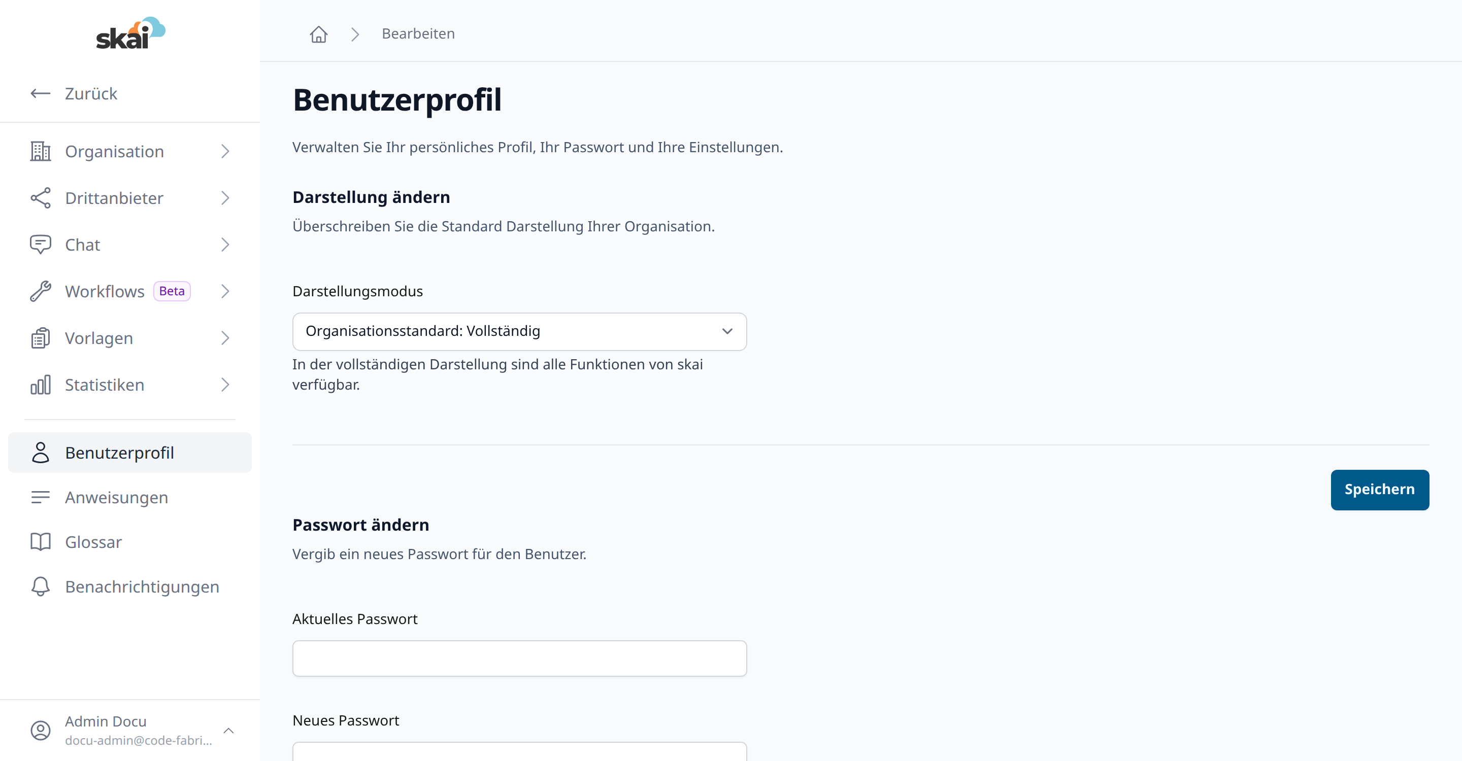 Passwort ändern im Benutzerprofil Passwort ändern im Benutzerprofil