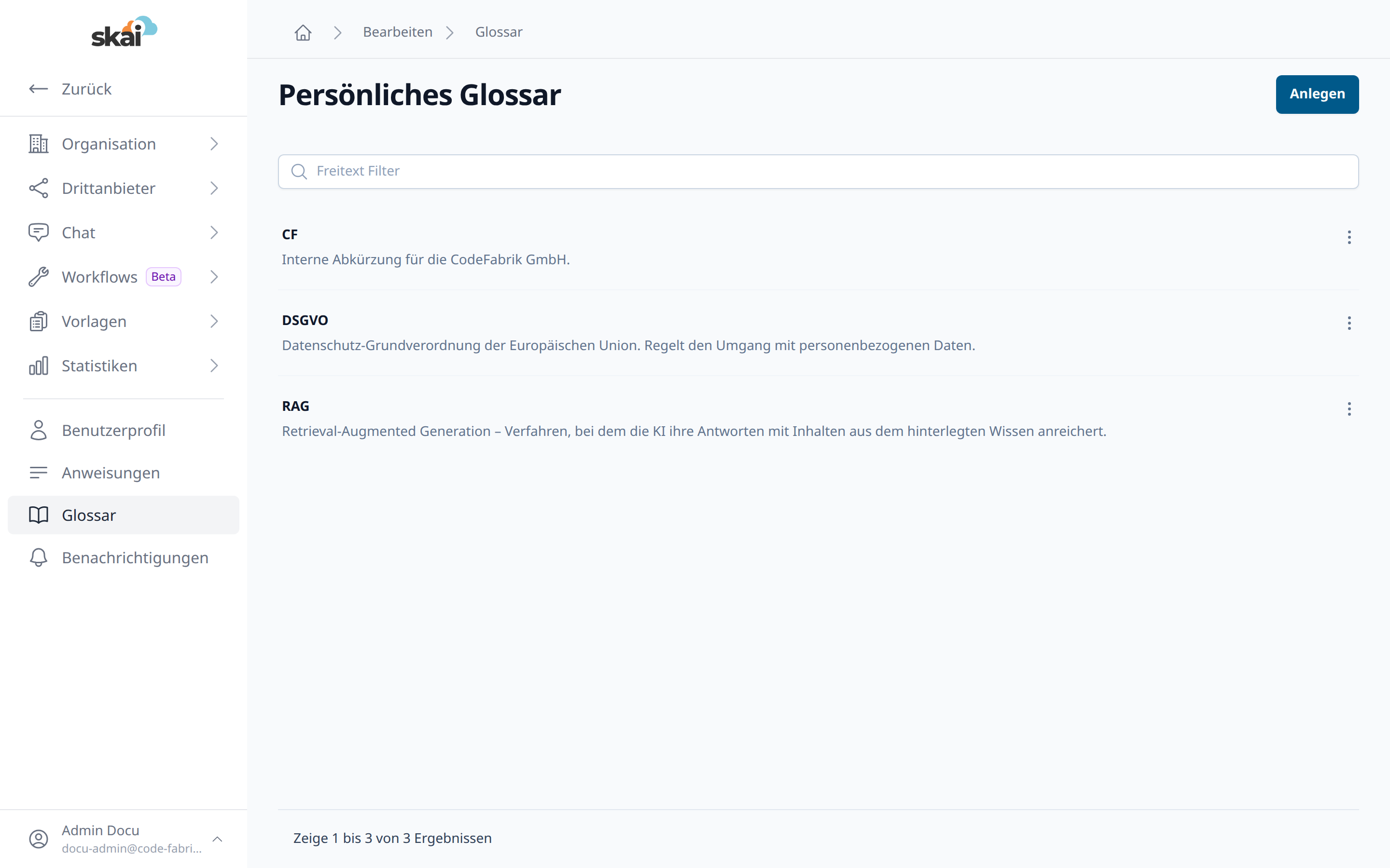 Persönliches Glossar Persönliches Glossar
