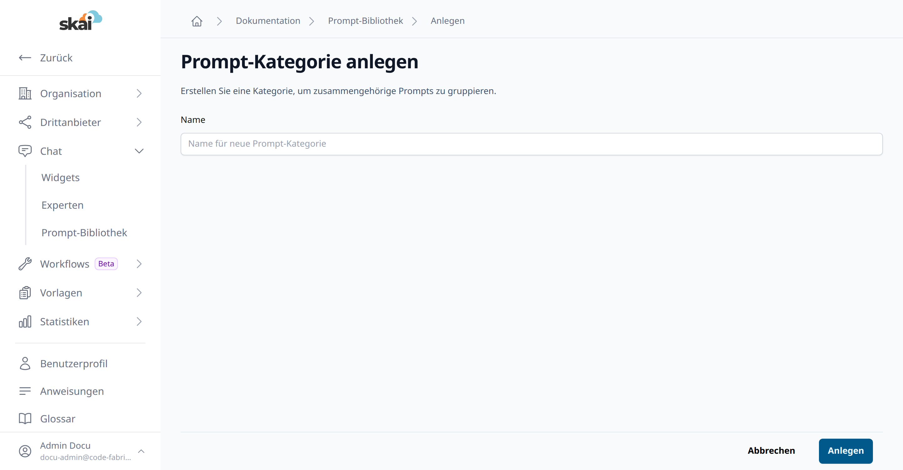 Neue Prompt-Kategorie anlegen