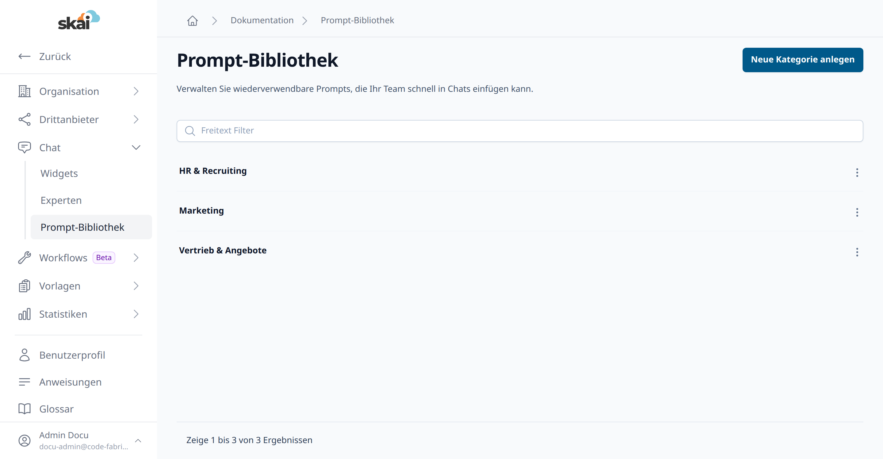 &Uuml;bersicht der Prompt-Kategorien