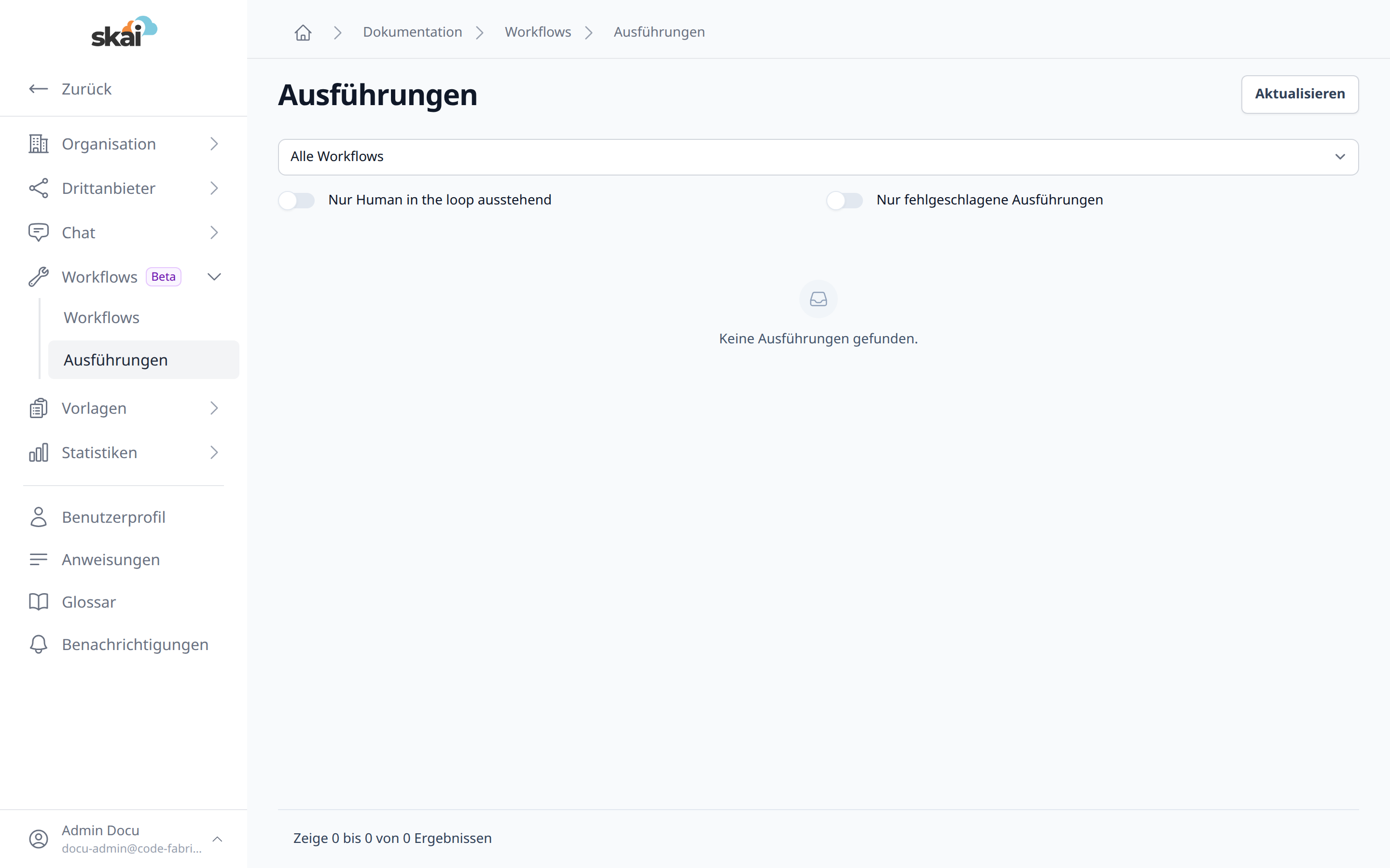 Ausf&uuml;hrungen eines Workflows