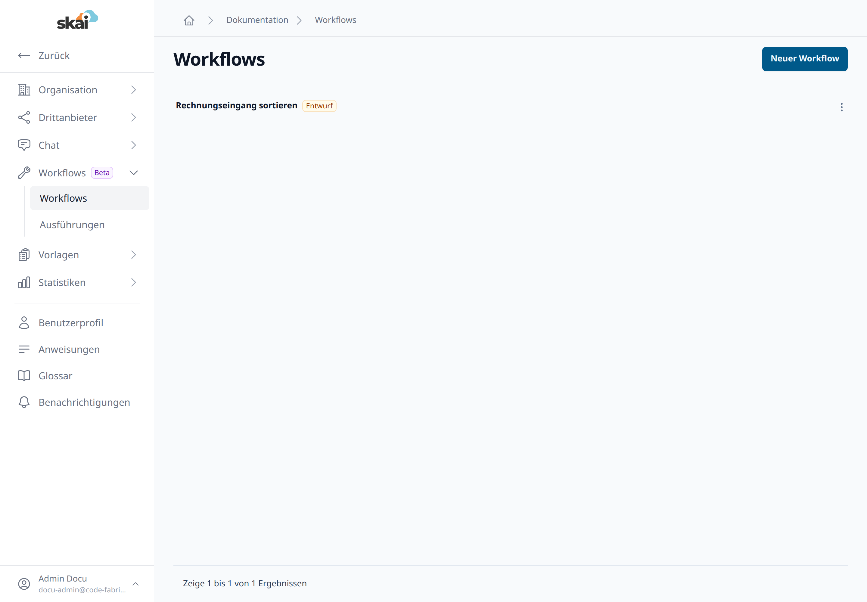 &Uuml;bersicht der Workflows